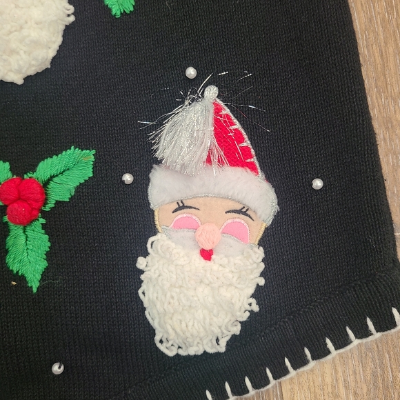 Victoria Jones Vintage Santa Christmas Vest Women's Size Large - Picture 3 of 6